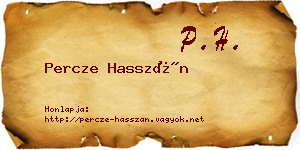 Percze Hasszán névjegykártya